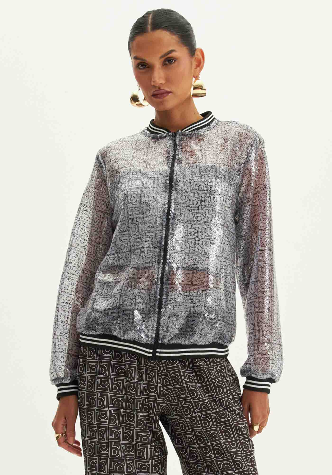 Jaqueta Bomber Estampada