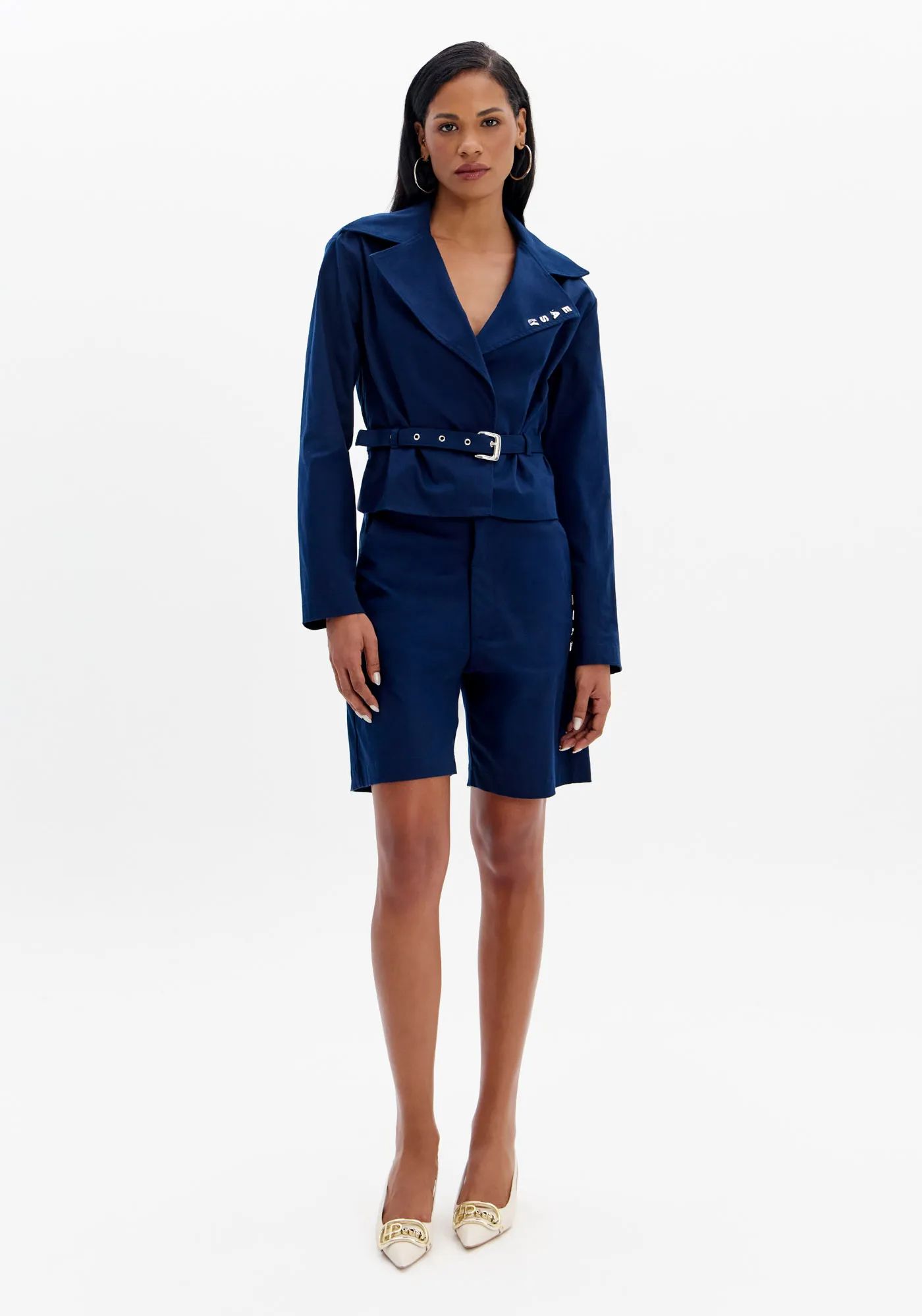 Bermuda Cintura Alta Com Letreiro