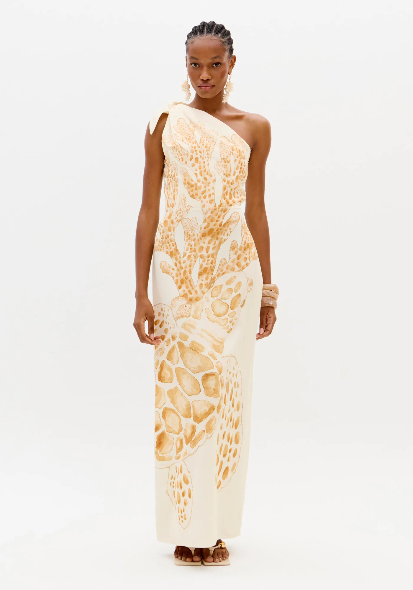 Vestido Ombro Único Com Estampa