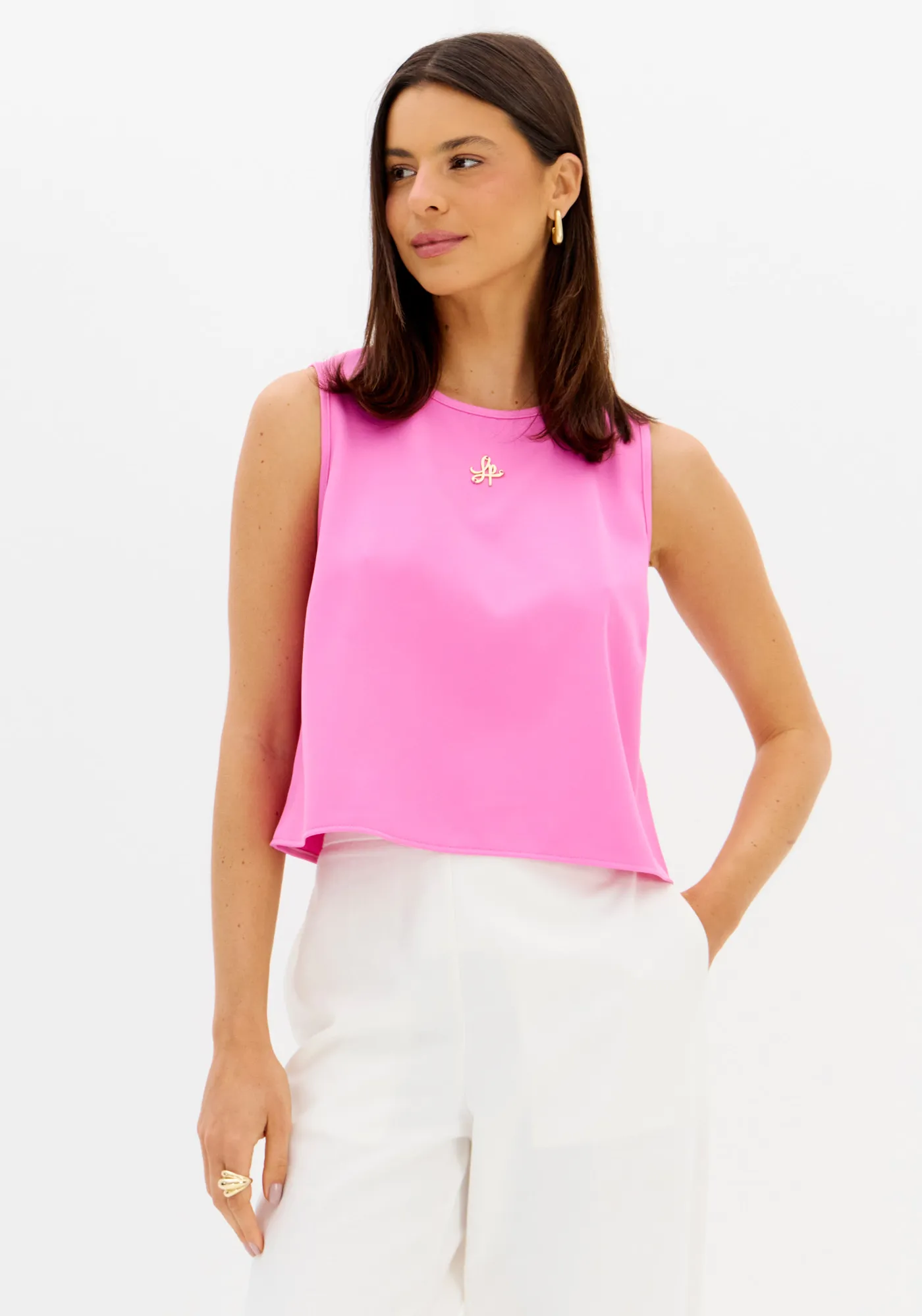 Blusa Sem Mangas Com Enfeite LP