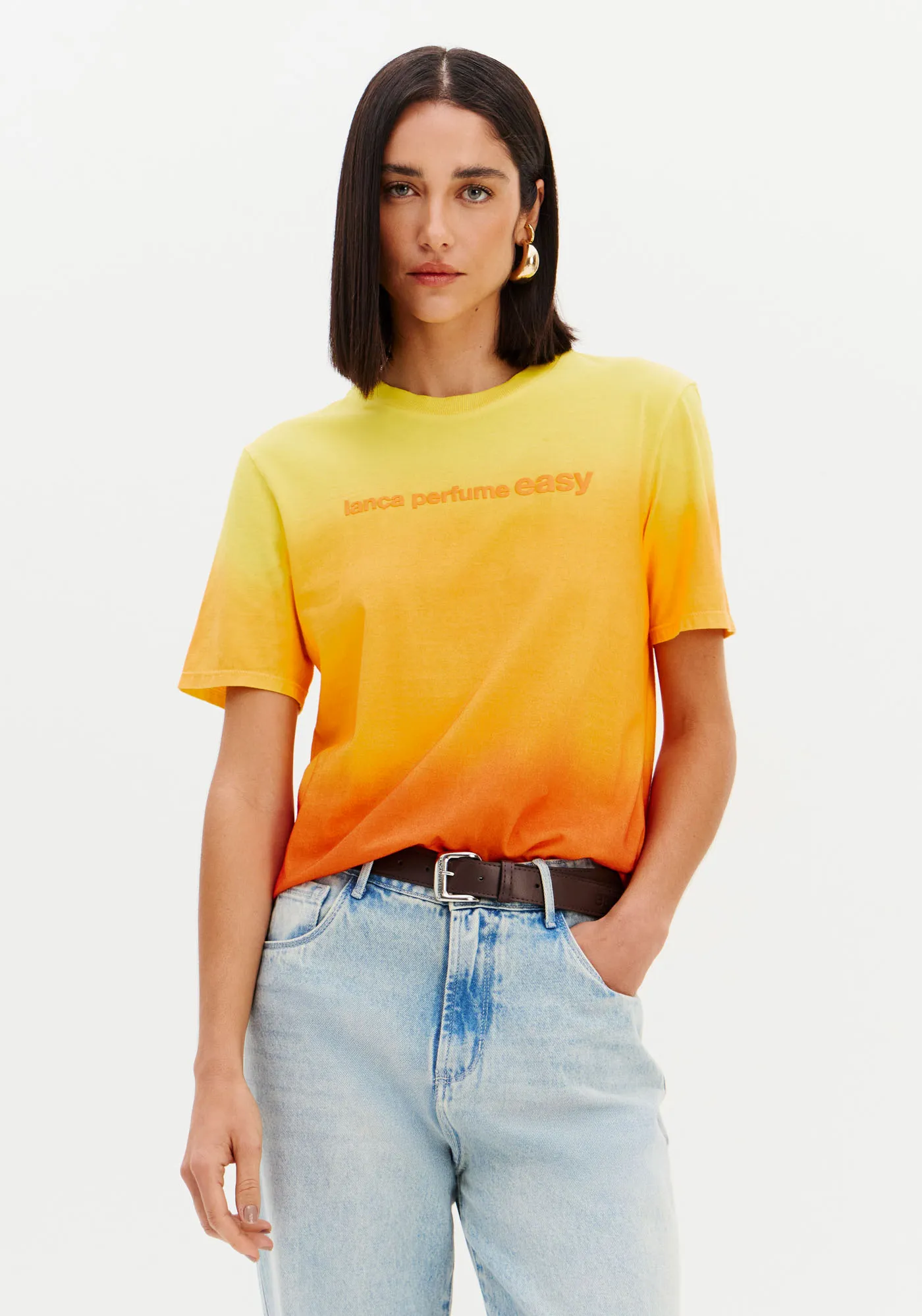 T-shirt De Manga Curta Com Estampa Easy