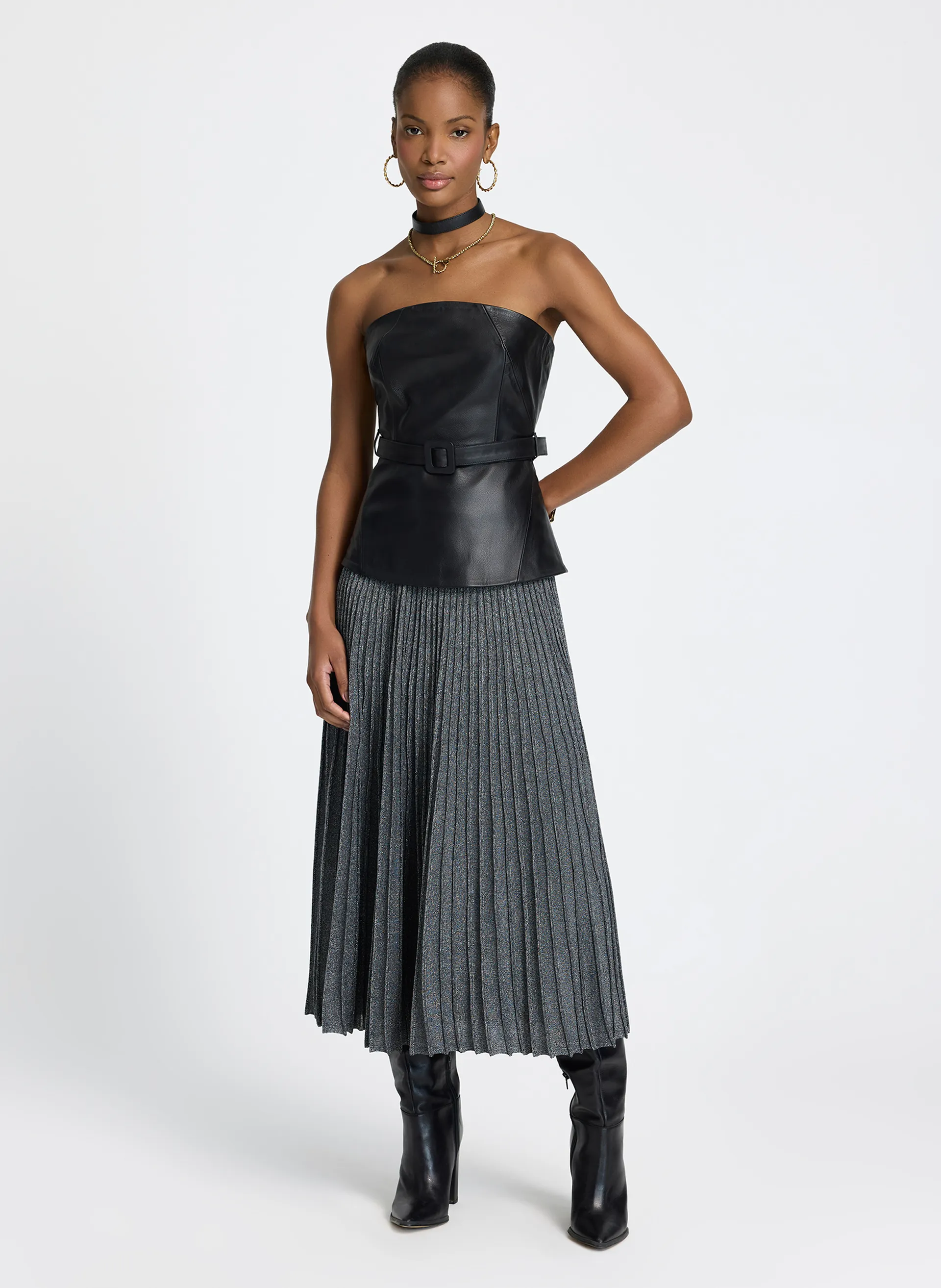 Saia Le Lis Edith Midi Tricot Feminino