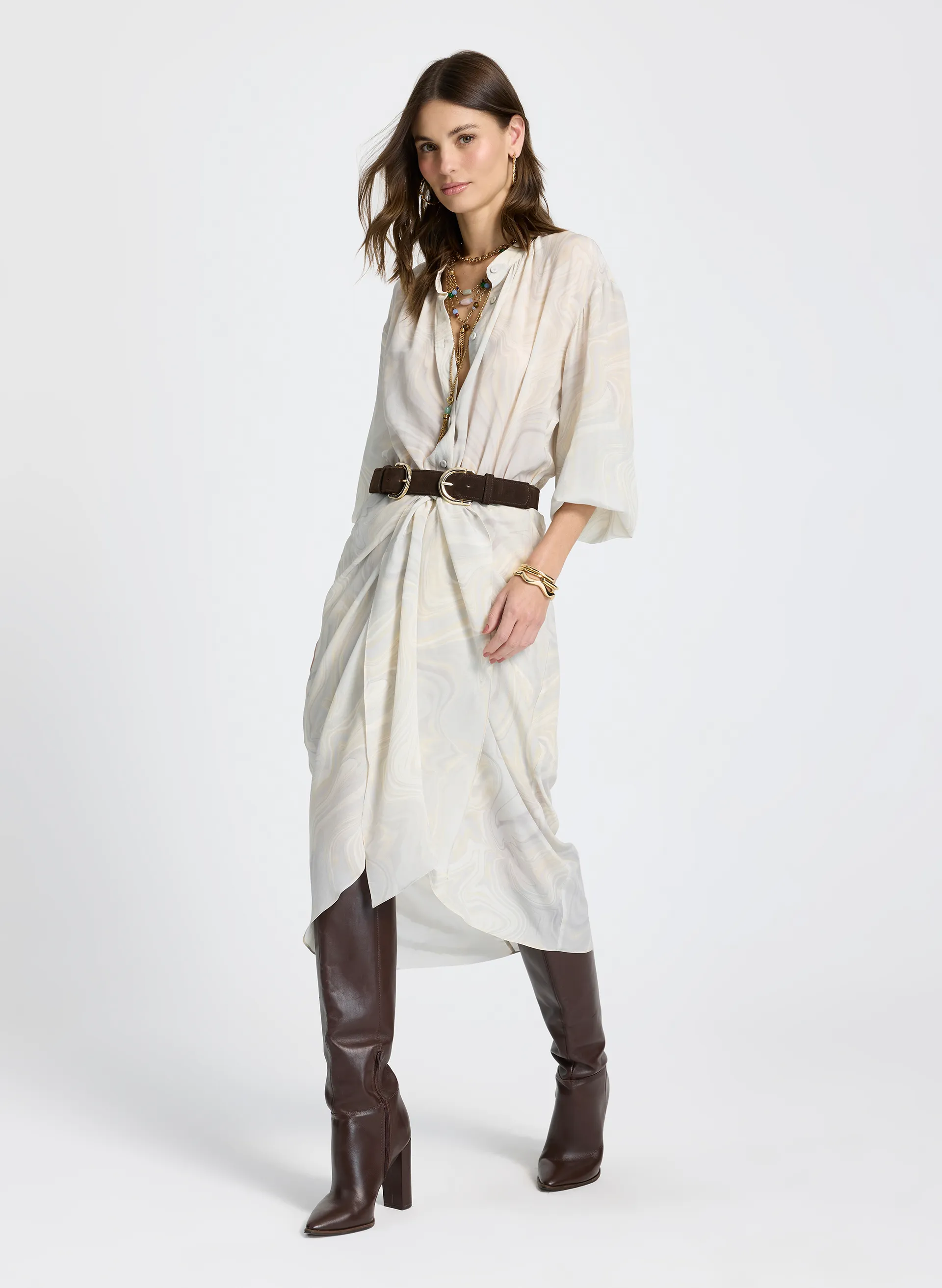 Chemise Le Lis Savannah Midi Seda Feminina