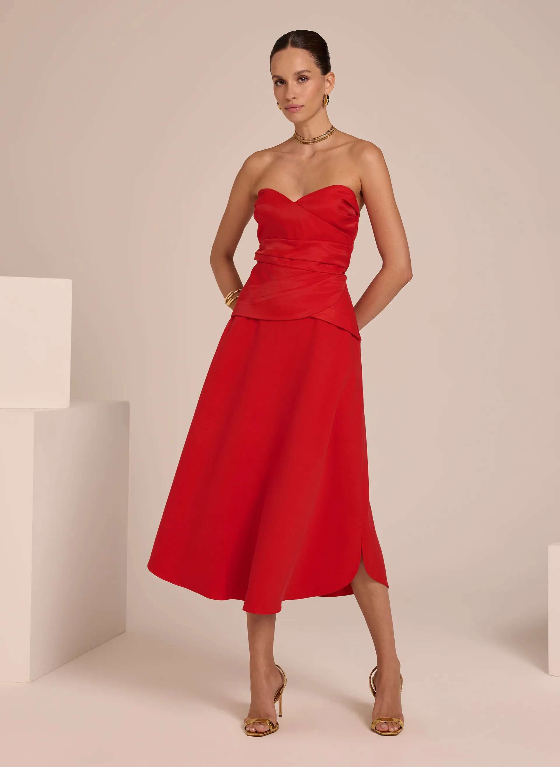 Saia Le Lis Felipa Midi Alfaiataria Feminina