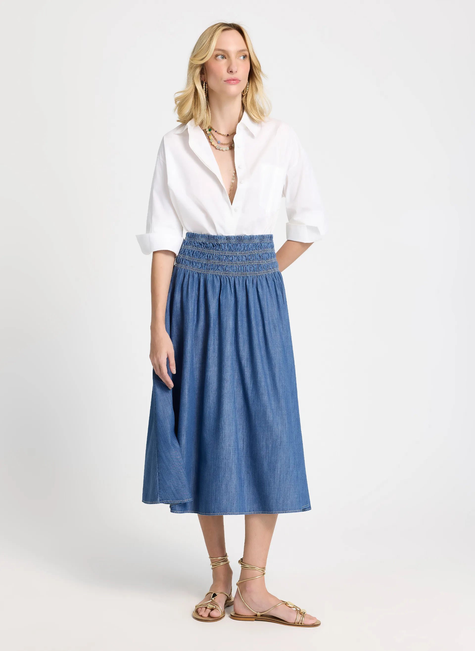 Saia Le Lis New Rizal Jeans Feminina