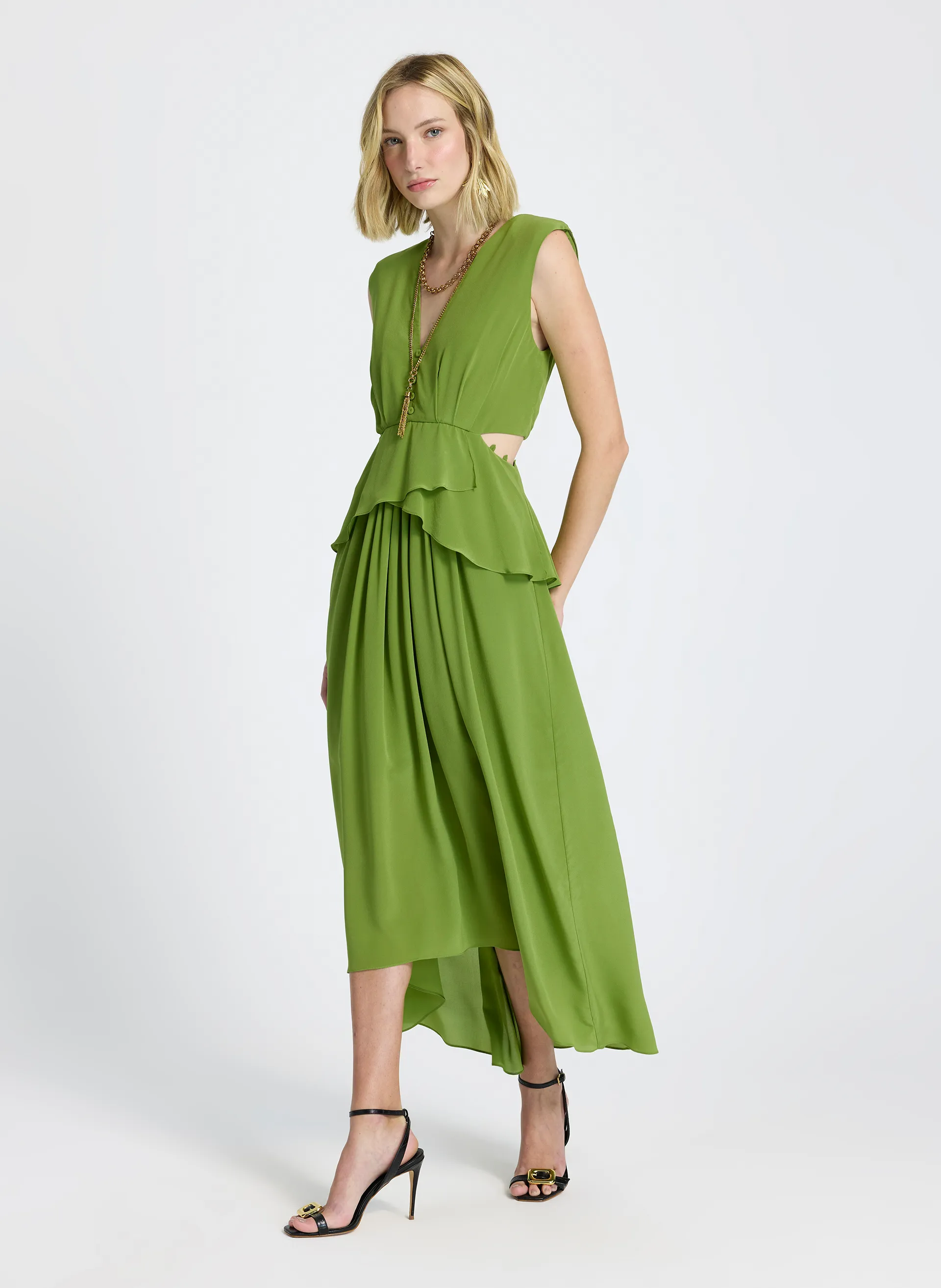 Vestido Le Lis Dara Seda Midi Feminino