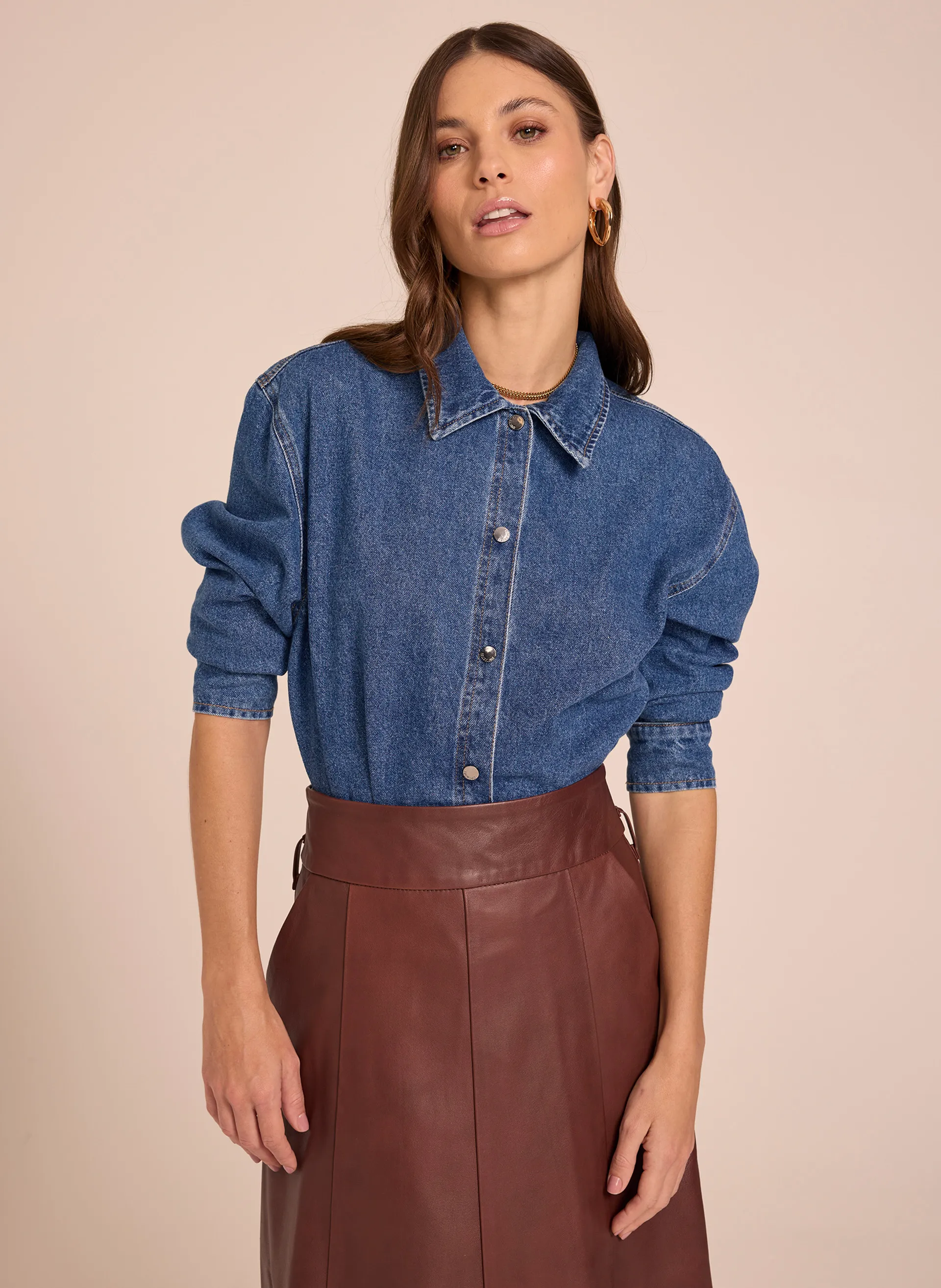 Camisa Body Le Lis Francine Jeans Feminina