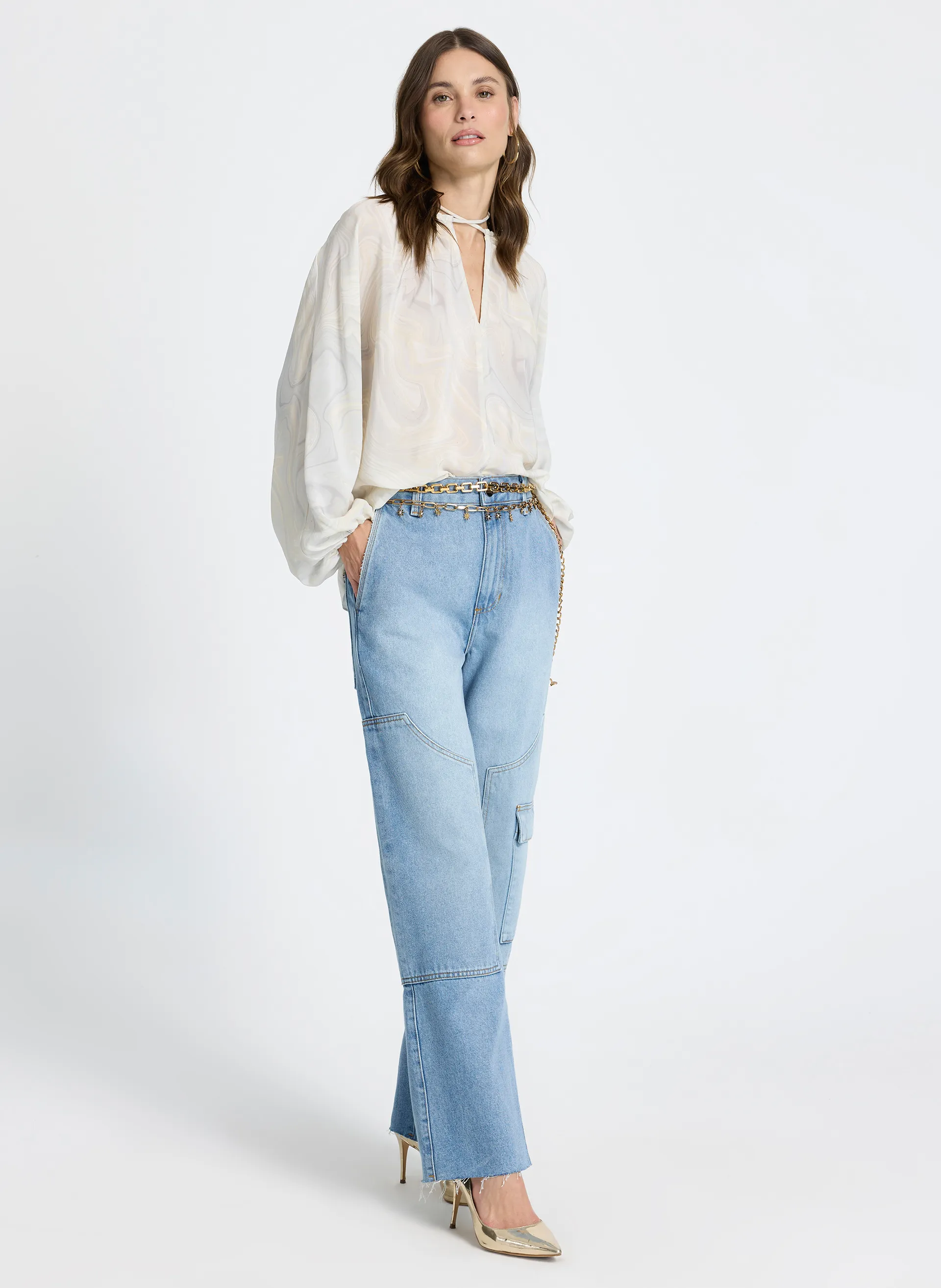 Calça Le Lis Reta Fiorella Jeans Feminina