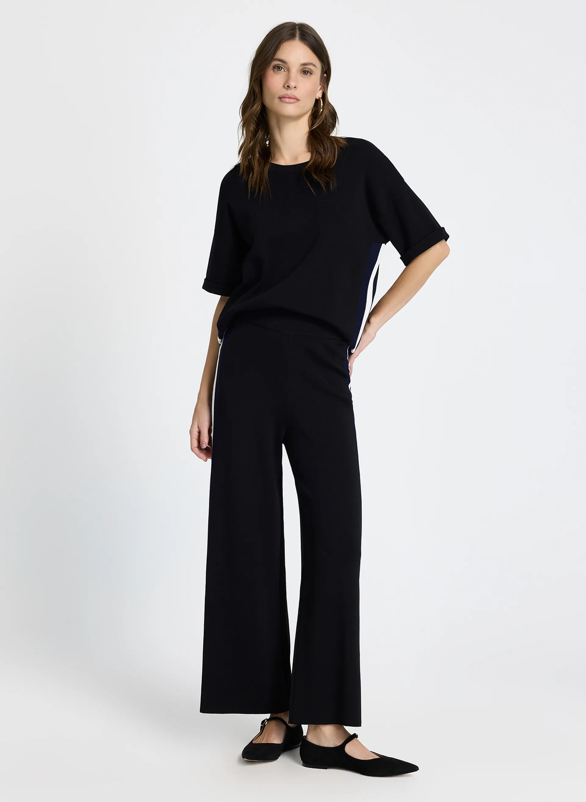 Calça Le Lis Paloma Pantalona Tricot Feminina