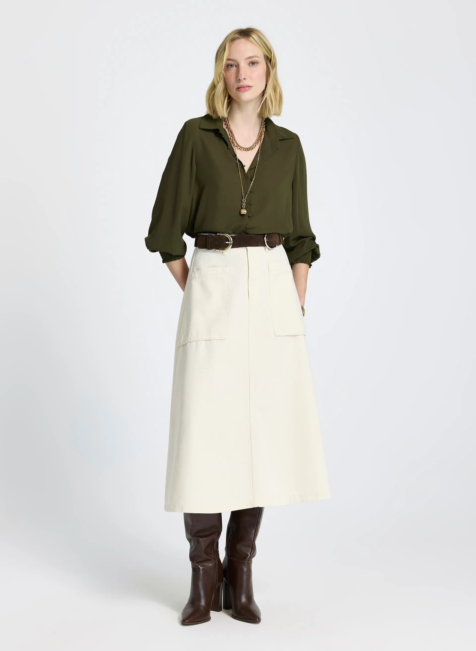 Saia Le Lis Freya Sarja Midi Feminina