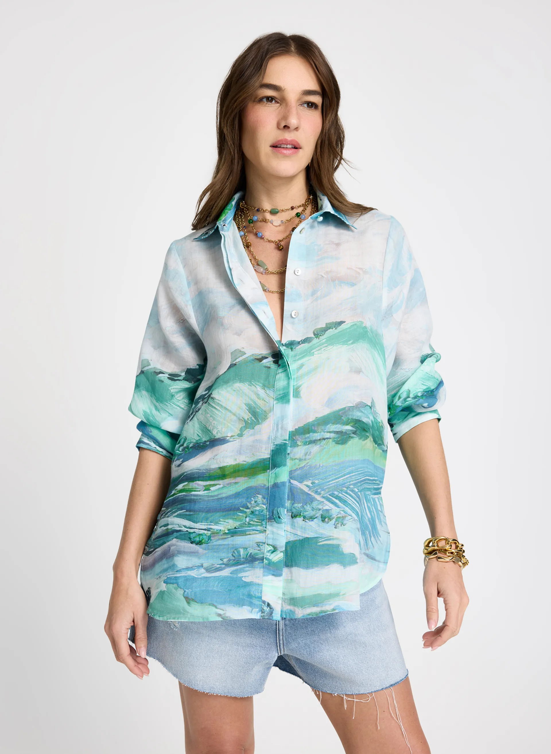 Camisa Le Lis Paisagem Feminina