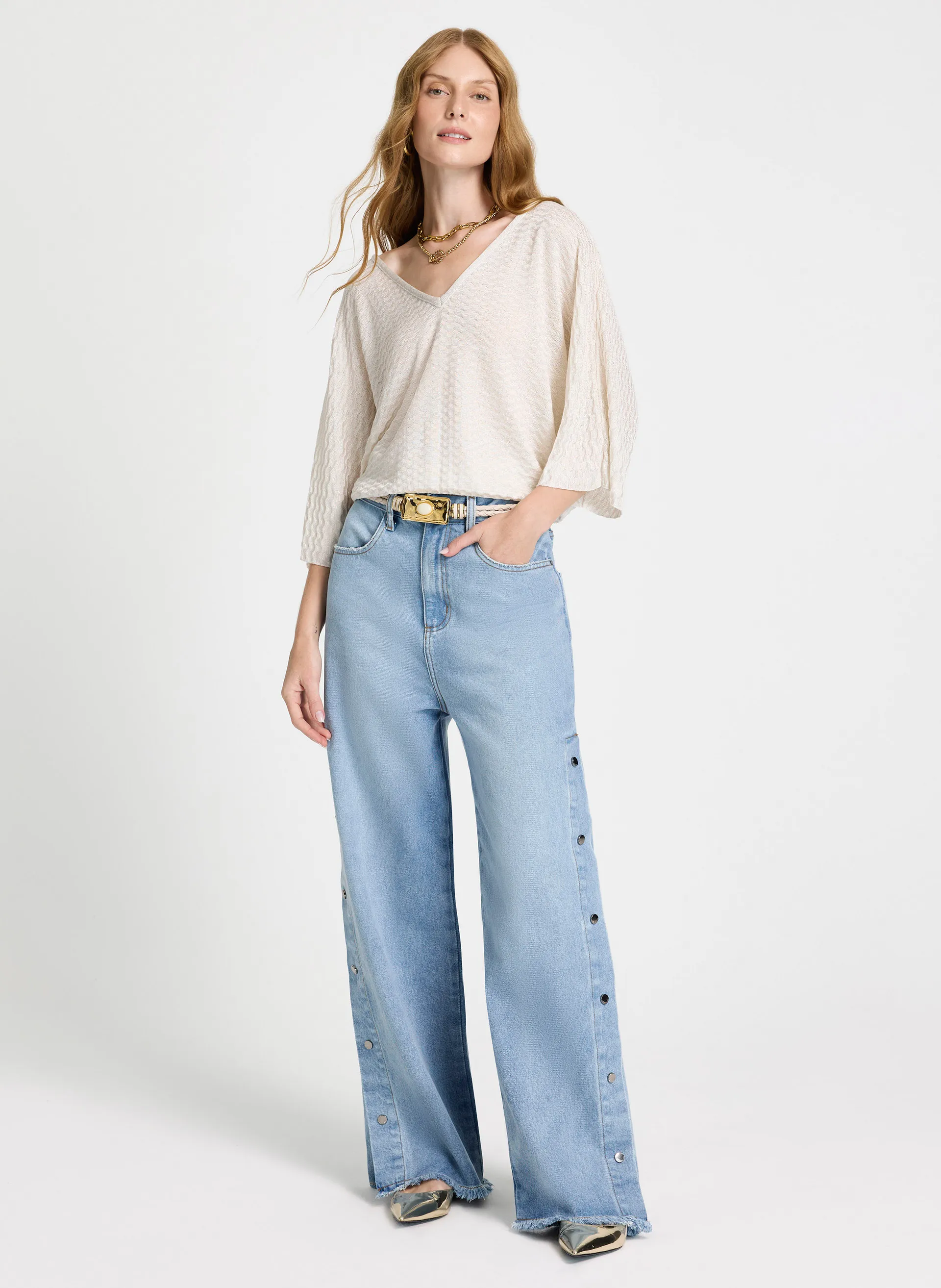 Calça Le Lis Flávia Reta Jeans Feminina