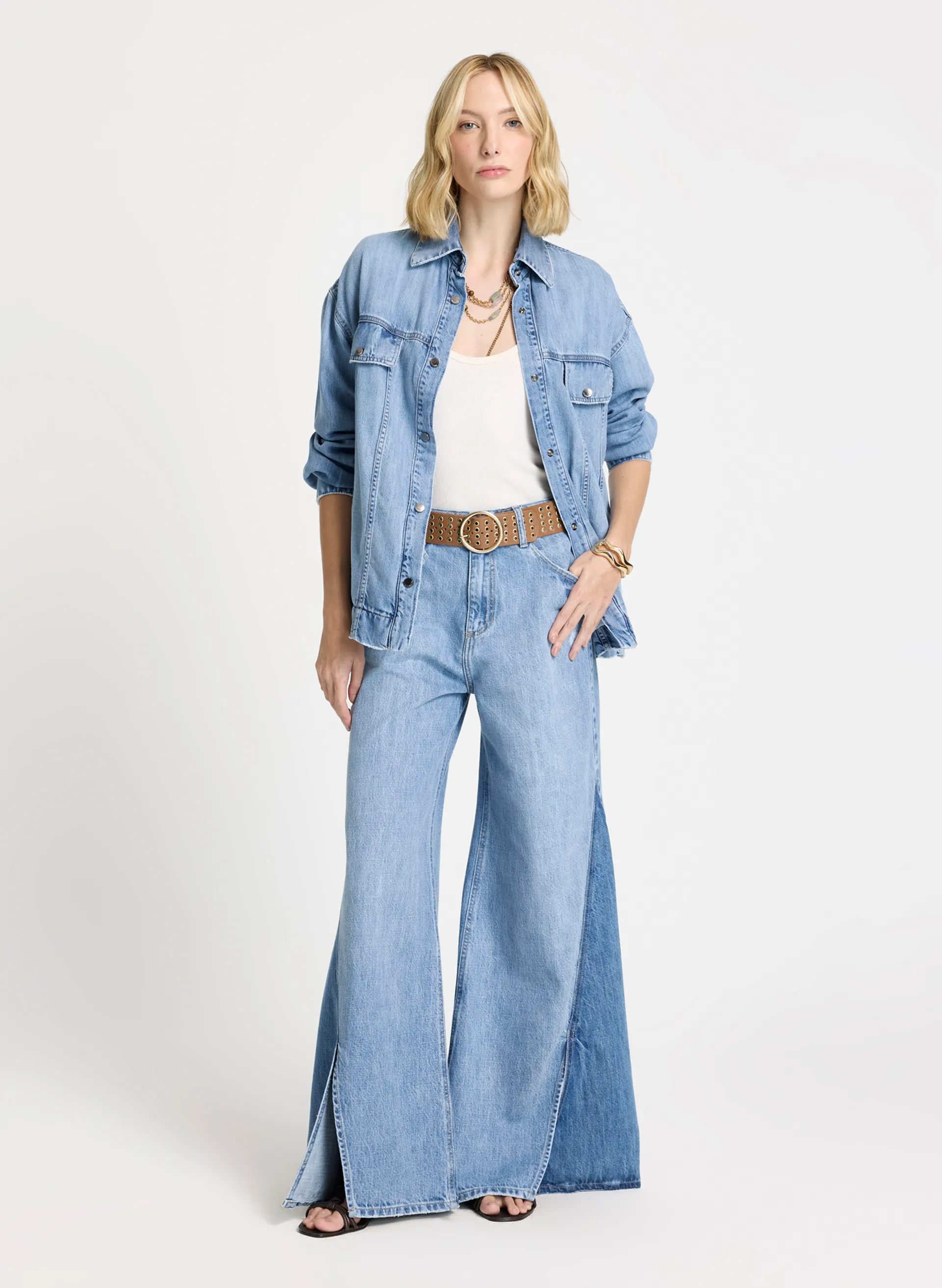 Calça Le Lis Pantalona Frida Jeans Feminina