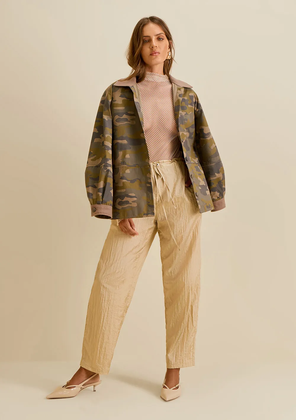 Calça Morena Rosa Skinny Média Bege