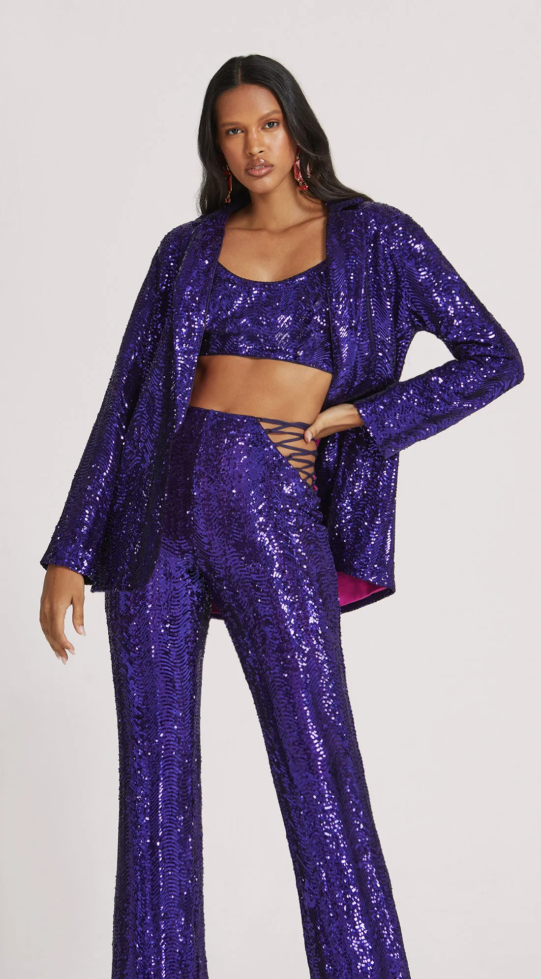 Blazer Morena Rosa Alongado Roxo