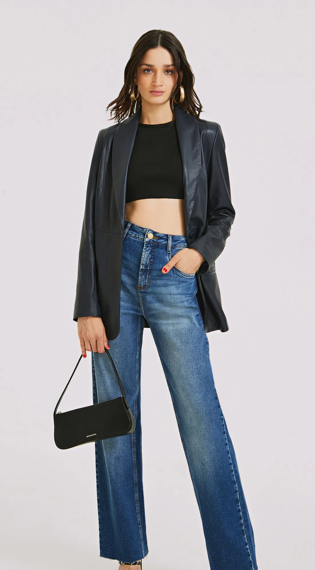 Blazer Morena Rosa Alongado Azul Marinho