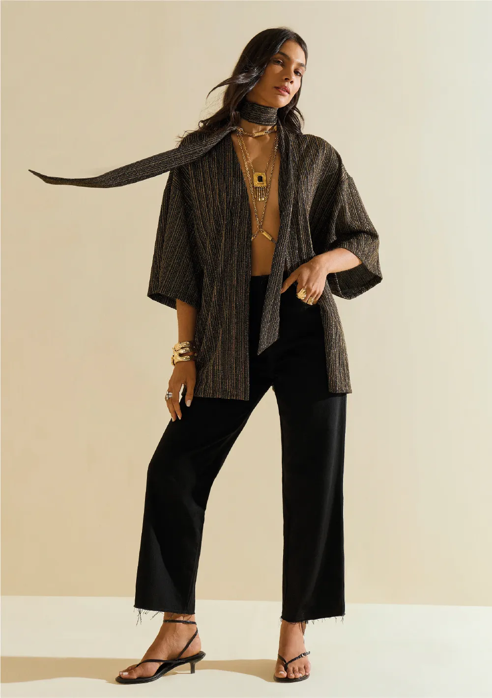 Calça Morena Rosa Reta Alta Preto