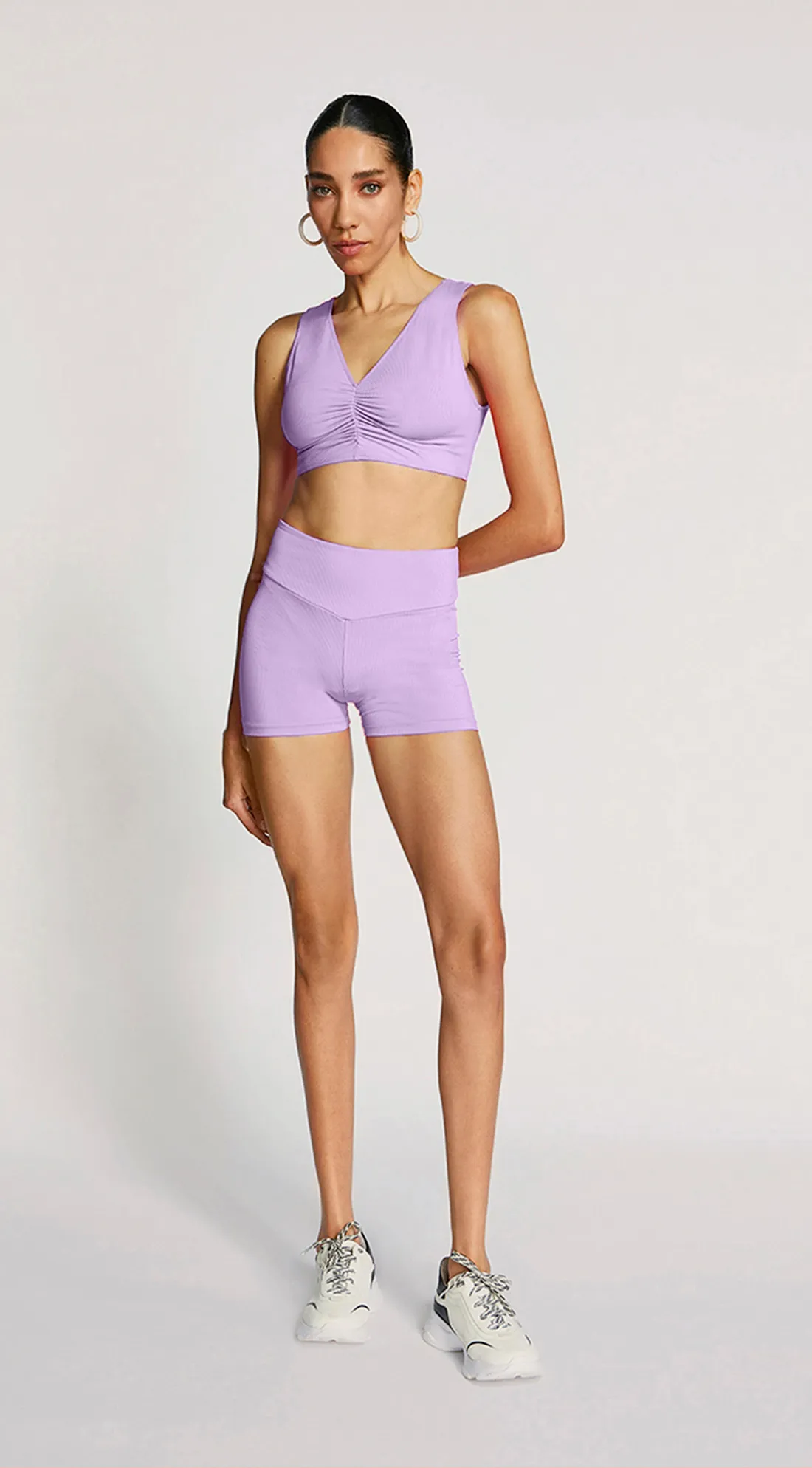 Conjunto Morena Rosa Top E Shorts Básico Lilas