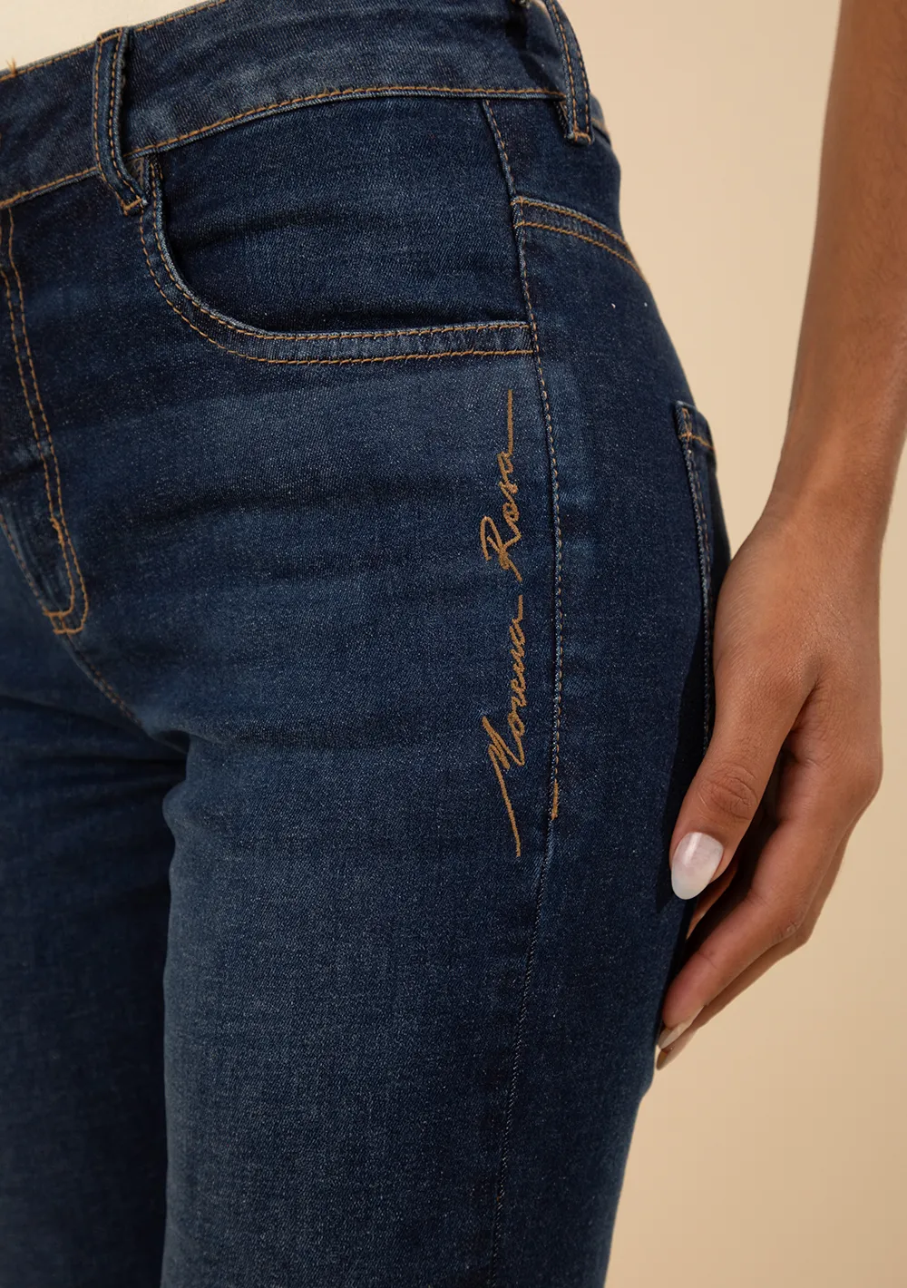 Calça Morena Rosa Skinny Média Azul