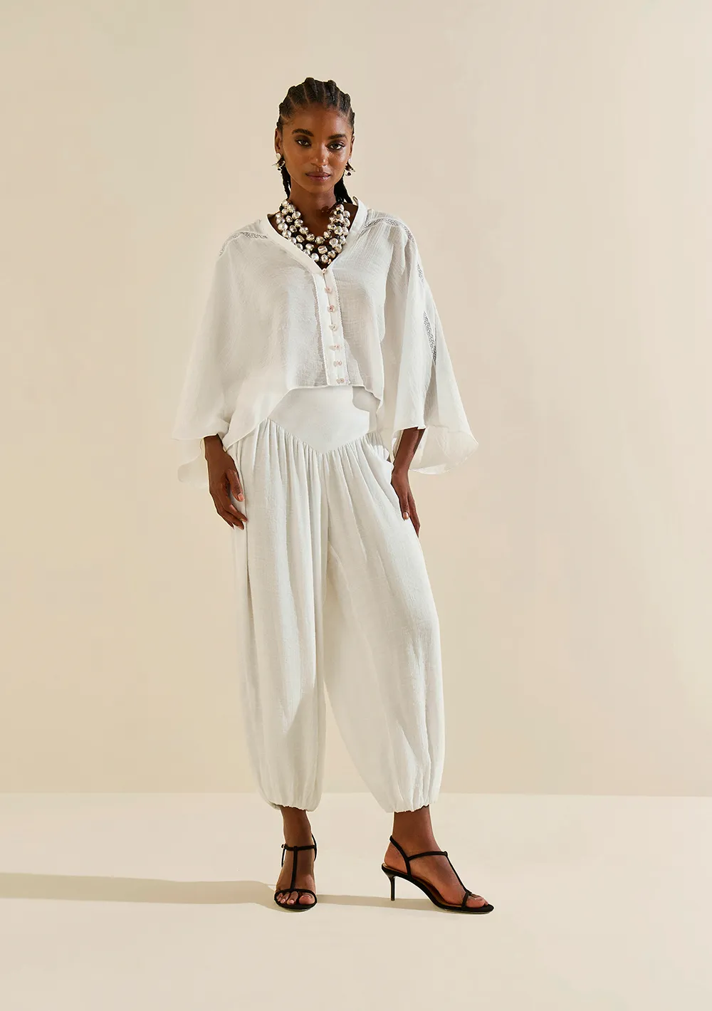 Calça Morena Rosa Jogging Alta Off White