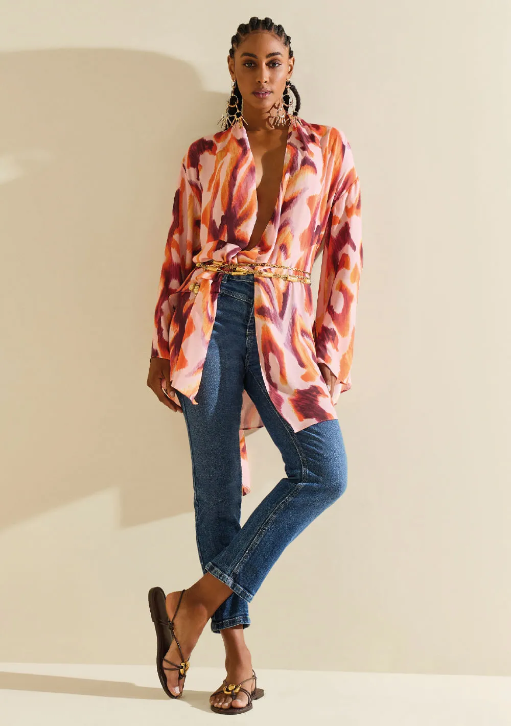 Calça Morena Rosa Cigarrete Média Azul