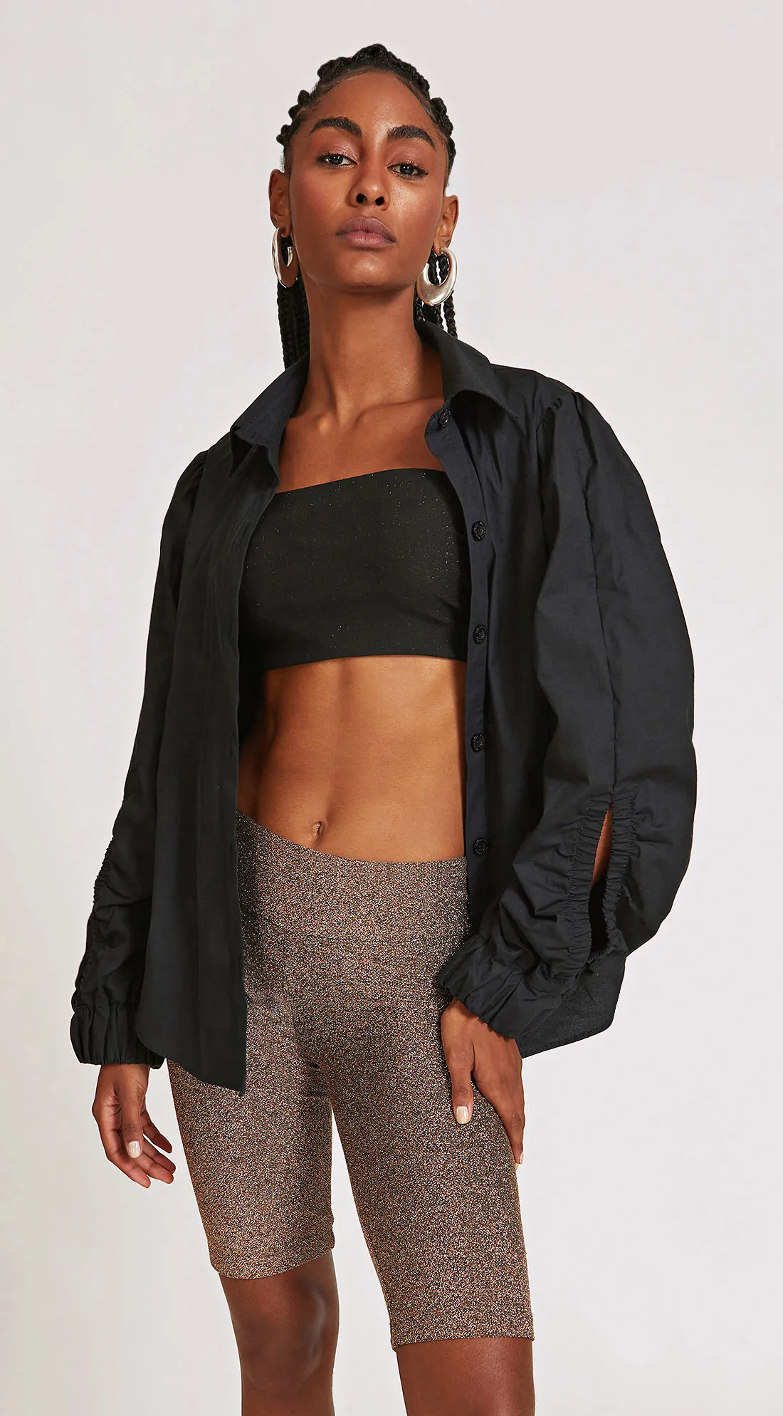 Shorts Morena Rosa Biker Básico Dourado