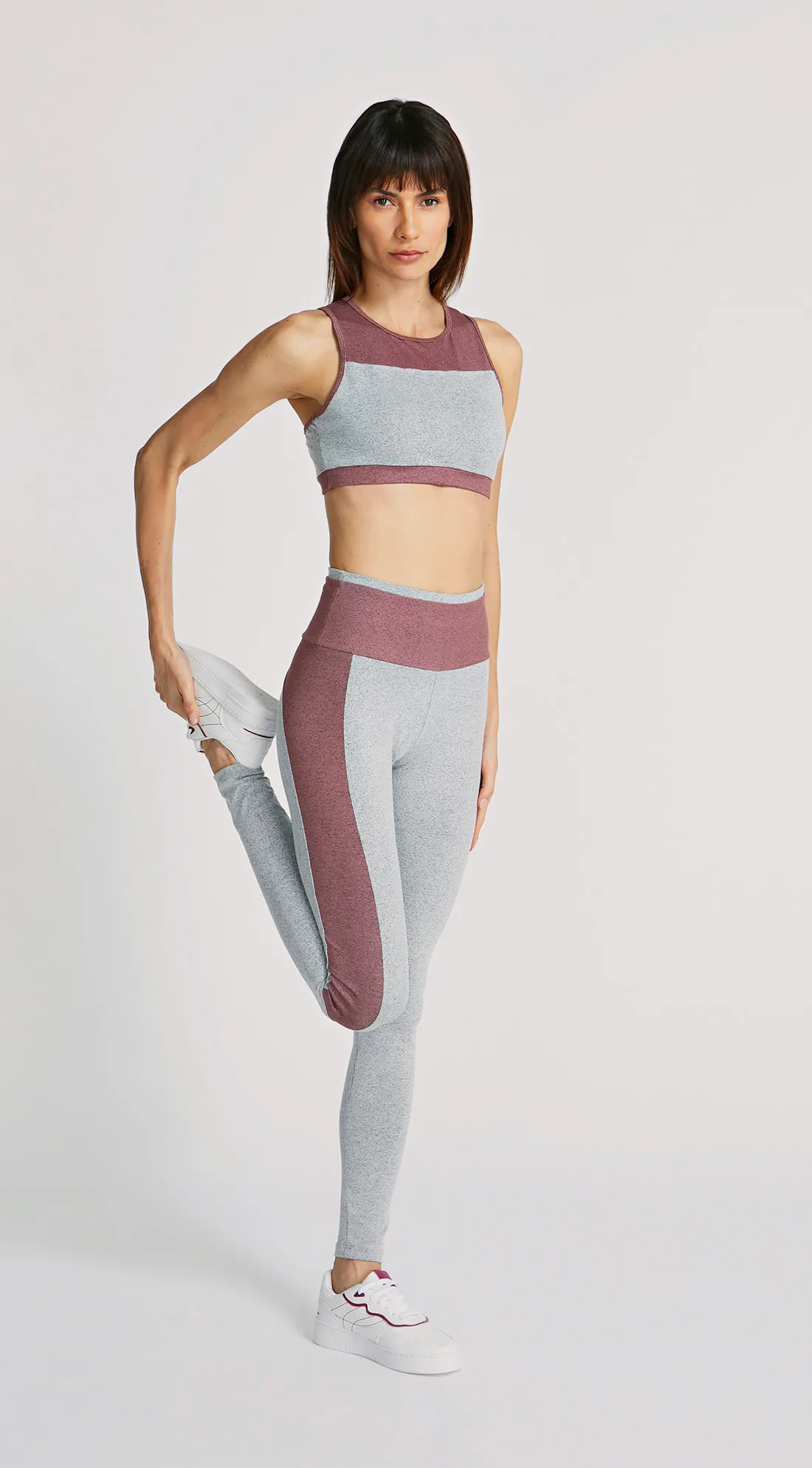 Calca Morena Rosa Legging Cós Alto Detalhe Lateral Vermelho