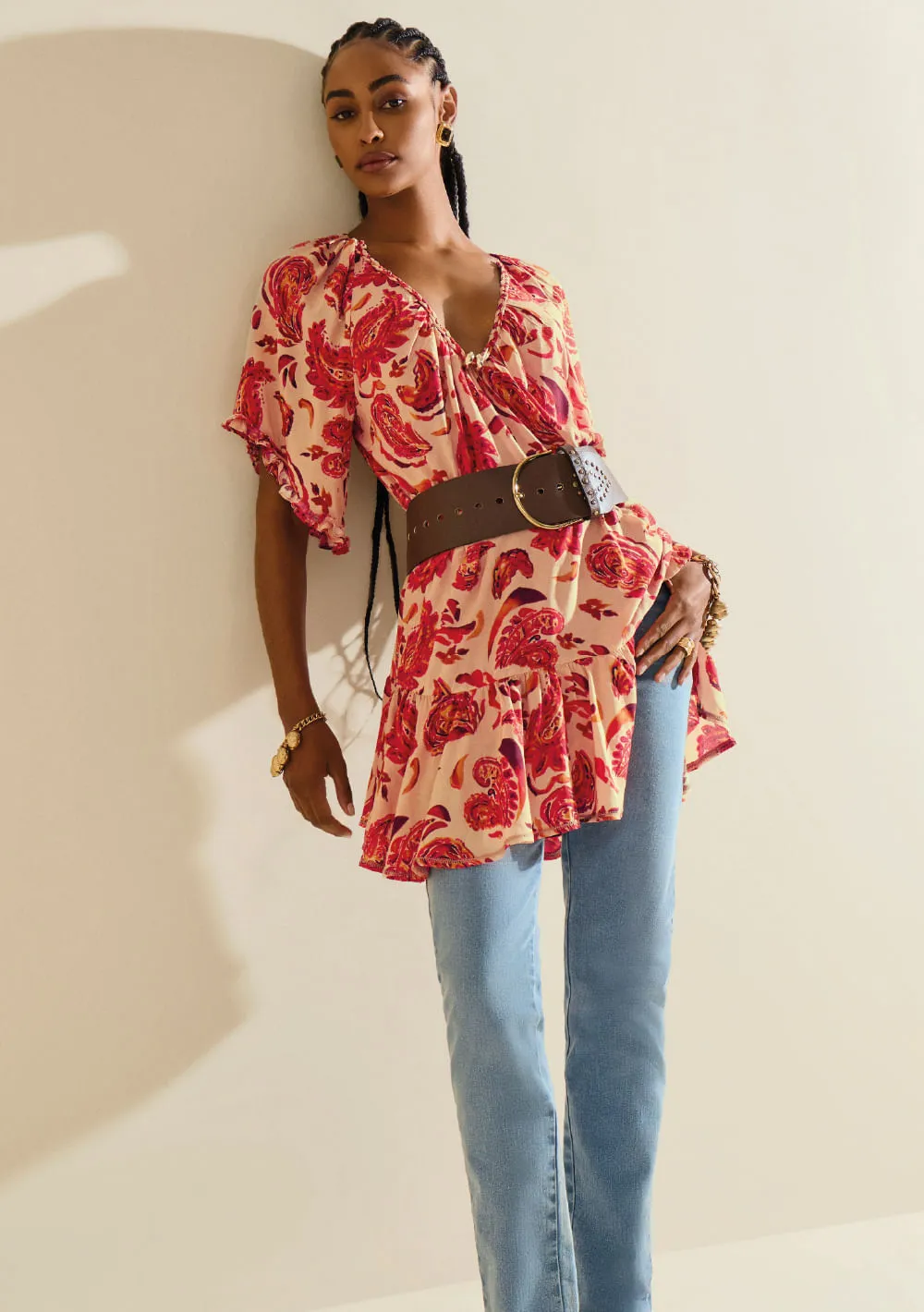 Calça Morena Rosa Skinny Alta Azul