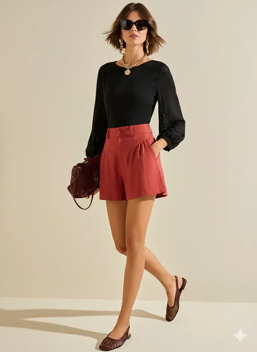 Body Morena Rosa Decote Canoa Manga Longa Preto