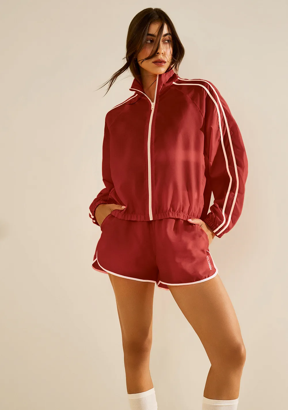 Shorts Morena Rosa Amplo Alta Marrom