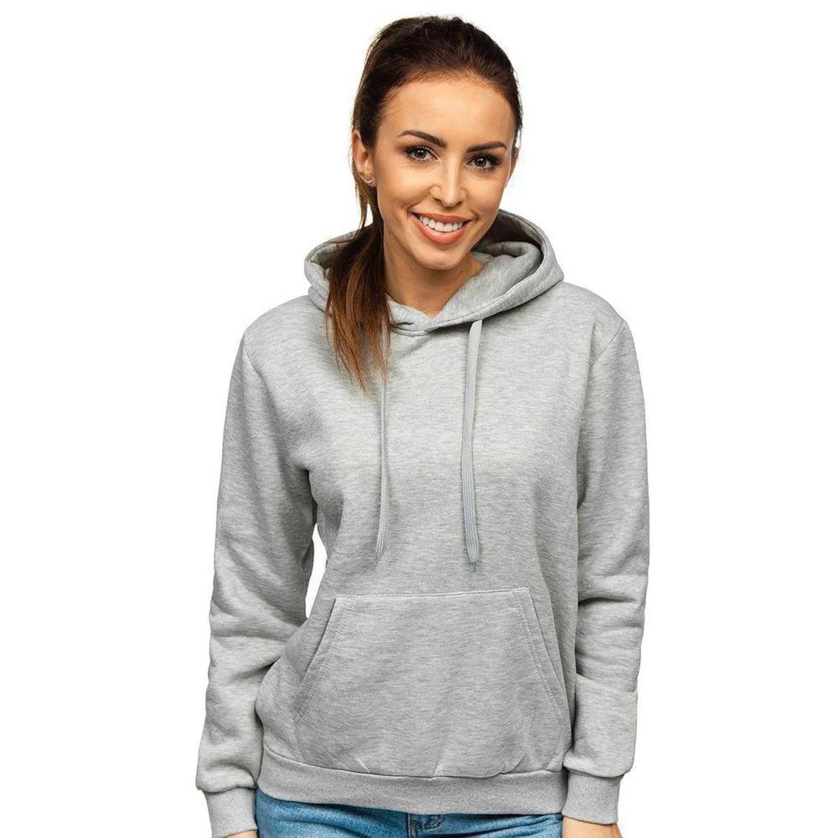 Moletom Feminino Liso Abrigo Blusa Moleton Casaco com Capuz