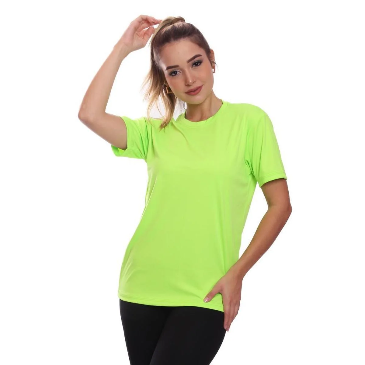 Camiseta Feminina Dry Proteção Solar UV Lisa Treino Academia Passeio Ciclismo