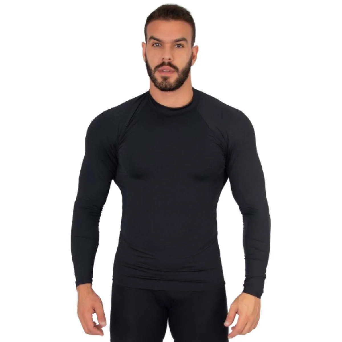 Blusa Térmica Proteção UV Poliester Serra e Mar Modas Manga Longa Treino Moda Fitness Masculina