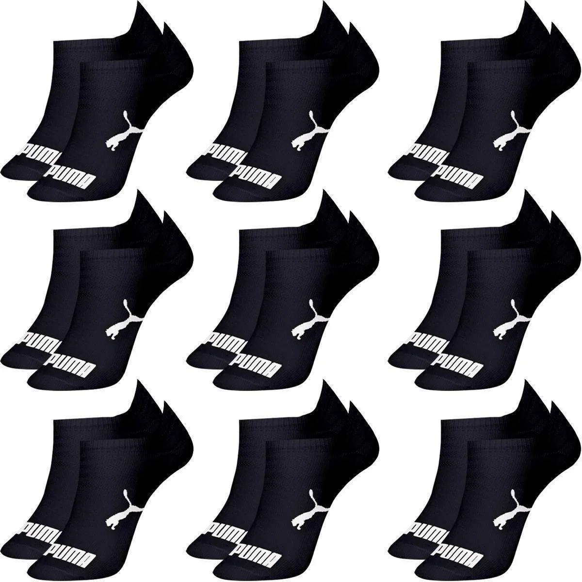 Kit 9 Pares Meias Puma Sapatilha Algodão Cano Baixo Meia Soquete Adulto Masculino Feminino Original