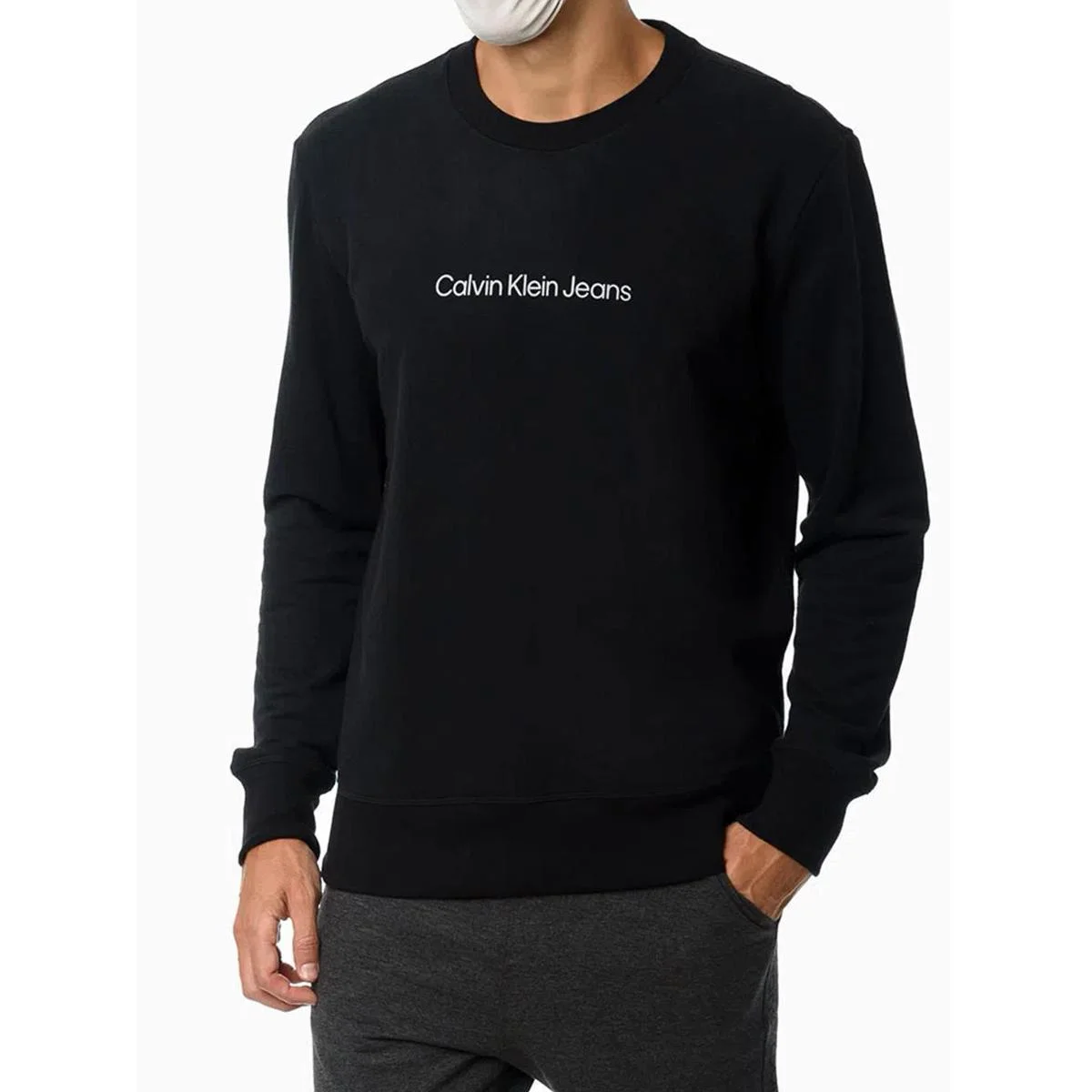 Moletom Calvin Klein Crewneck Light Front Logo Masculino
