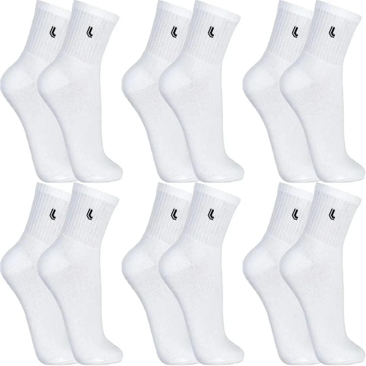 Kit 6 Pares Meias Lupo Masculina Algodão Meia Cano Médio Atacado Academia Esportiva