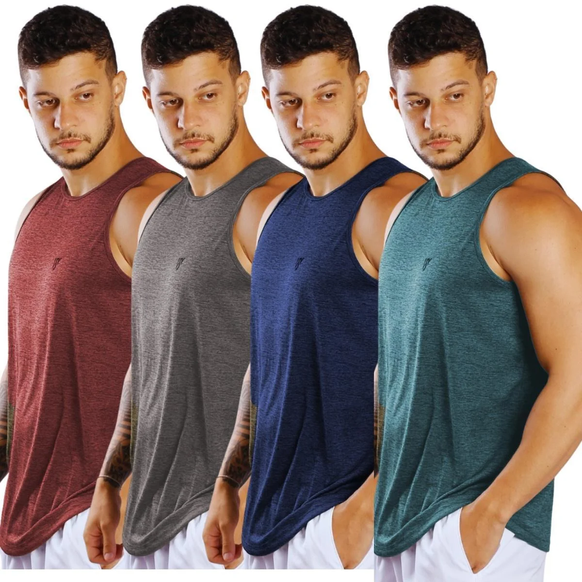 Kit 4 Camiseta Masculina Regata Dry Passeio e Treino Premium