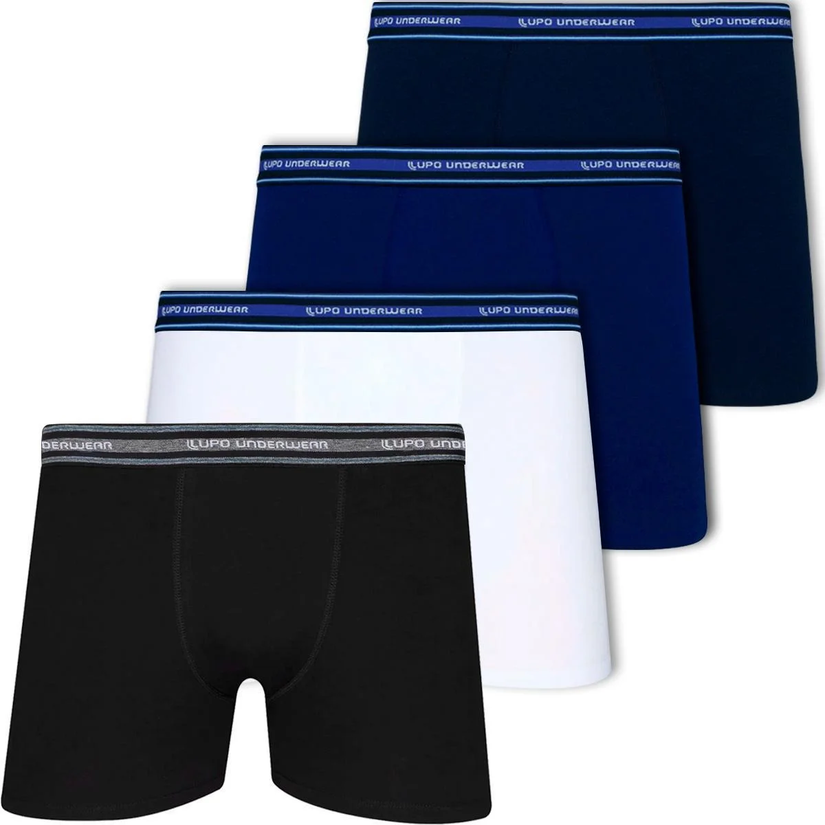 Kit 4 Cuecas Boxer Lupo Original Em Algodão Cueca Adulto Box Masculina Confortável 523