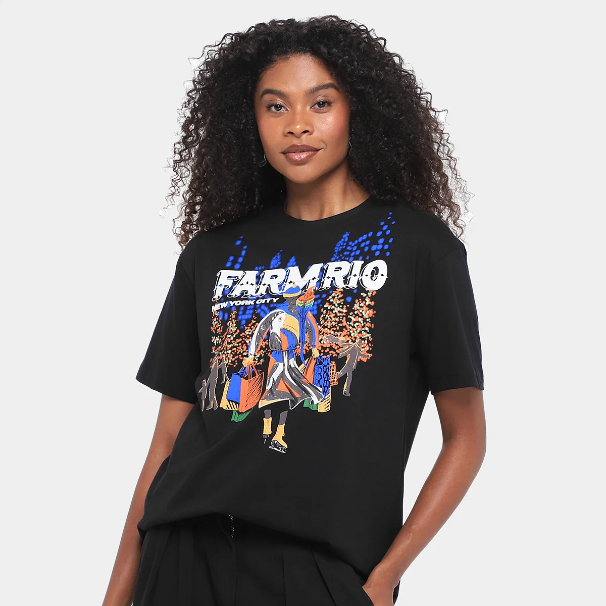 Camiseta Farm Media Patinando Em Ny Feminina