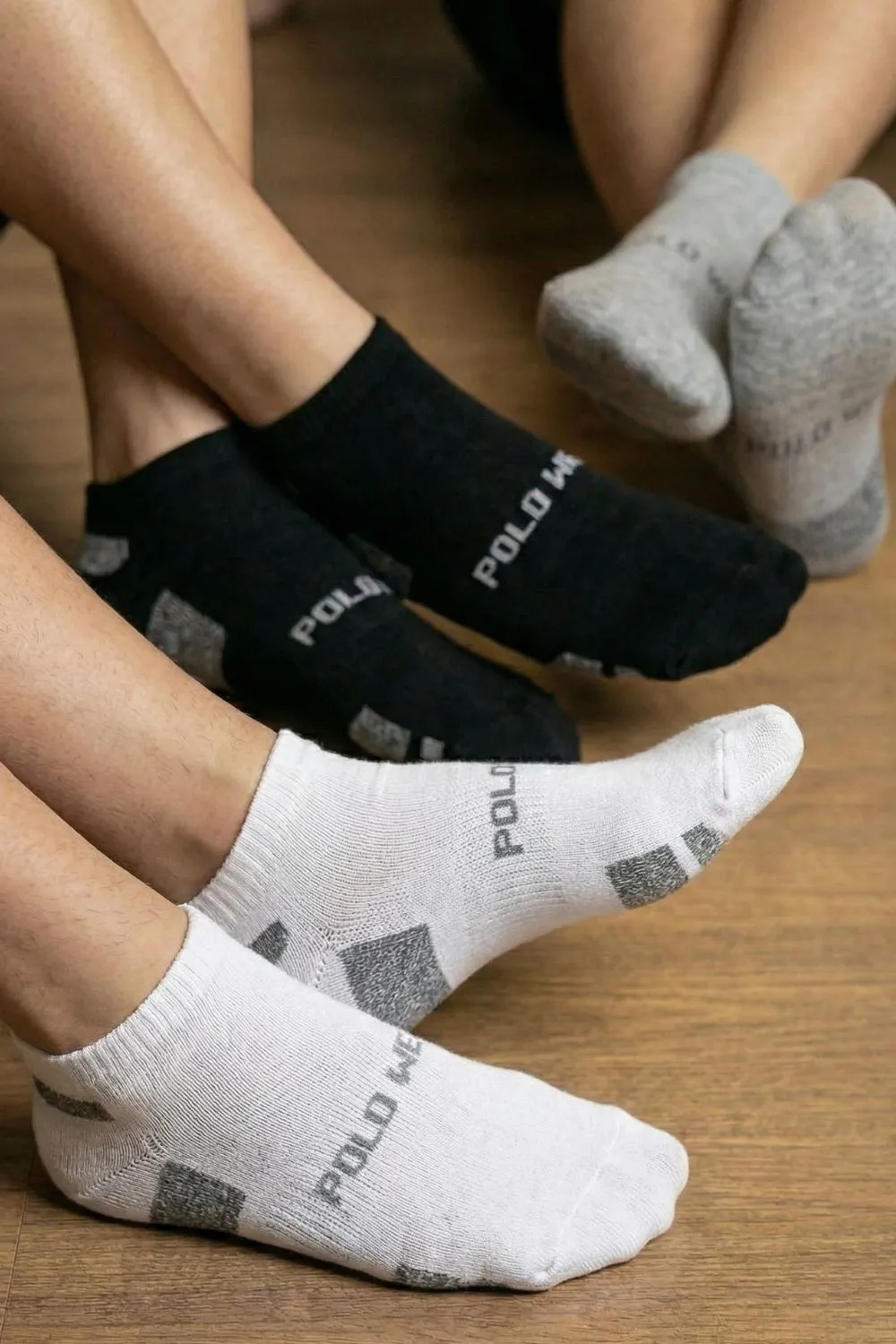 Kit 3 Pares de Meias Femininas Cano Curto Polo Wear Sortido