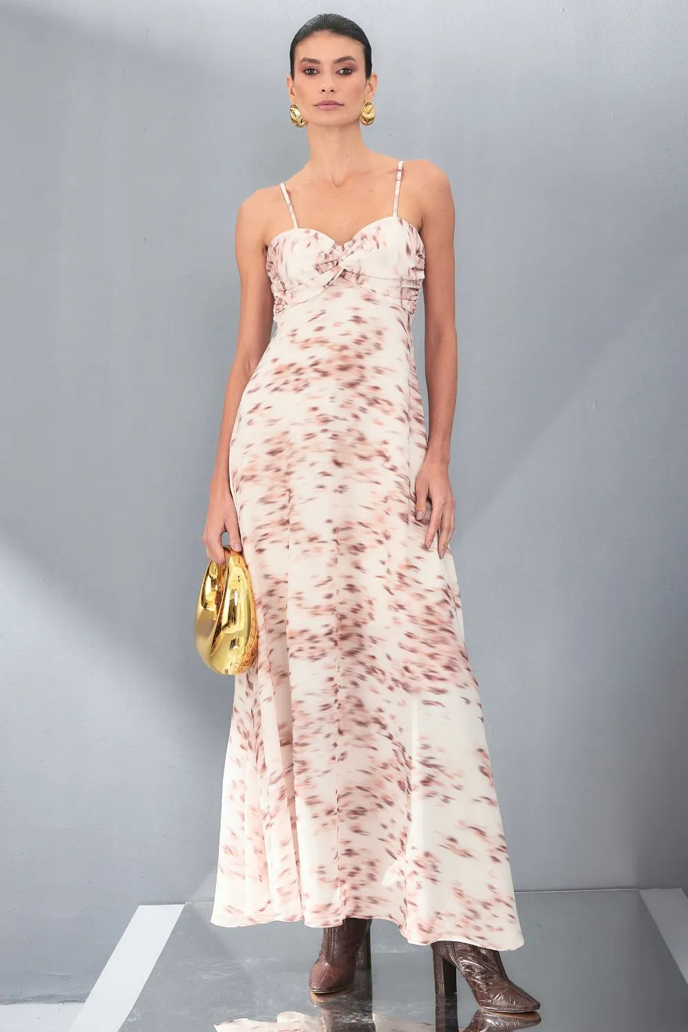 Vestido Longo Animal Print Smk Estampado