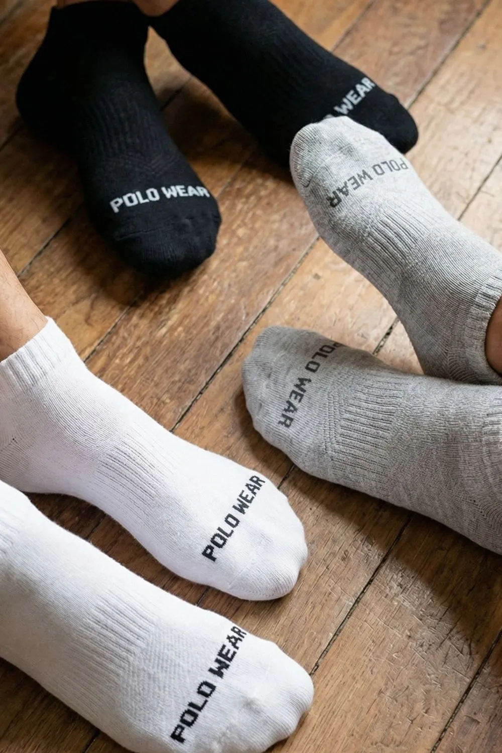Kit 3 Pares de Meias Cano Curto Polo Wear Sortido