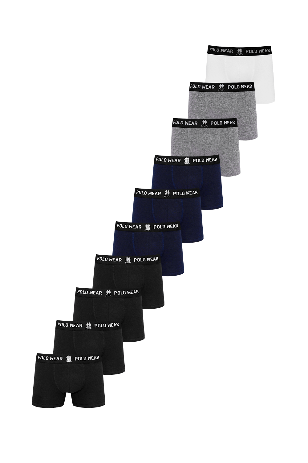 Kit 10 Cuecas Boxer Algodão Polo Wear Sortido