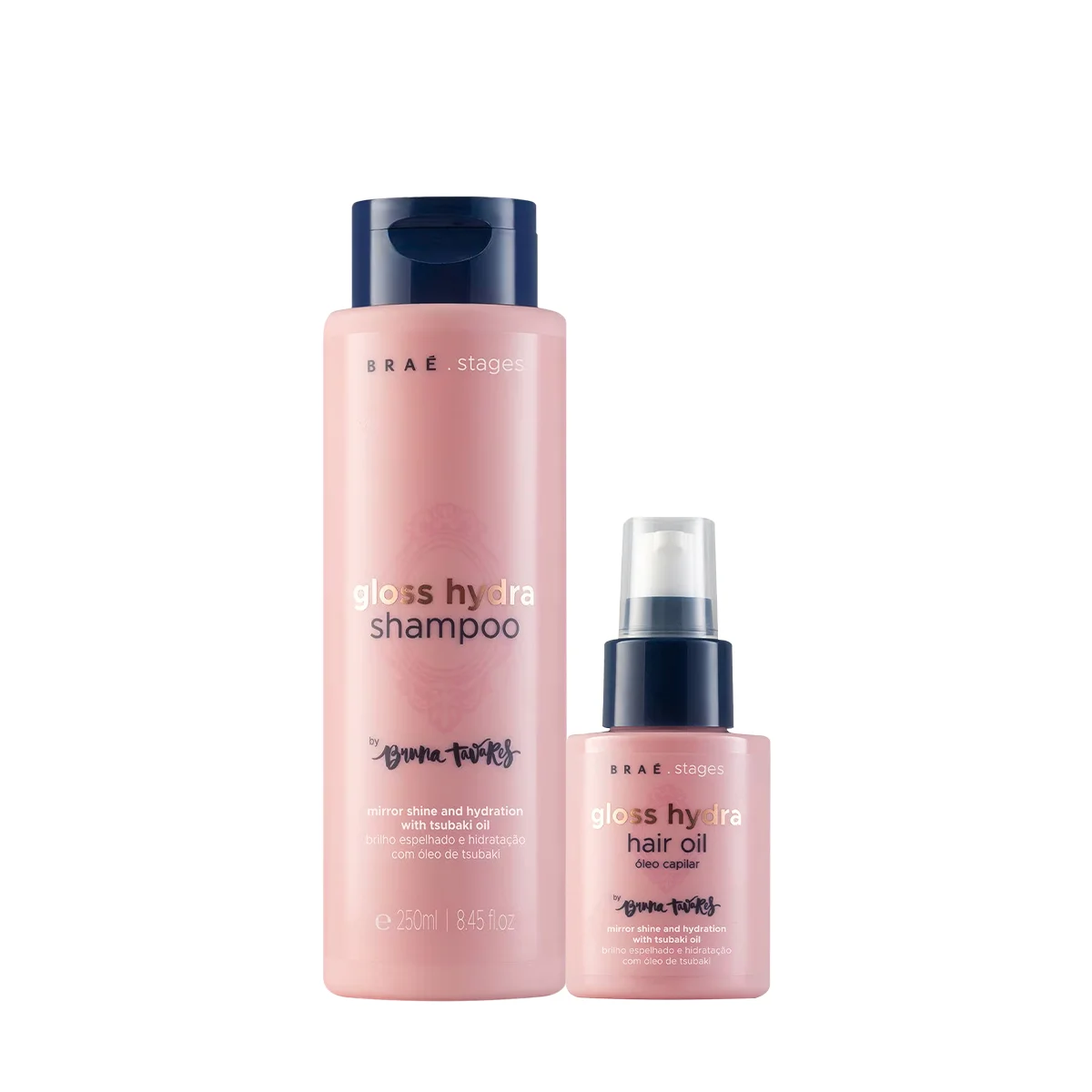 Kit Brae Stages by Bruna Tavares Gloss Hydra Shampoo Oil (2 produtos)