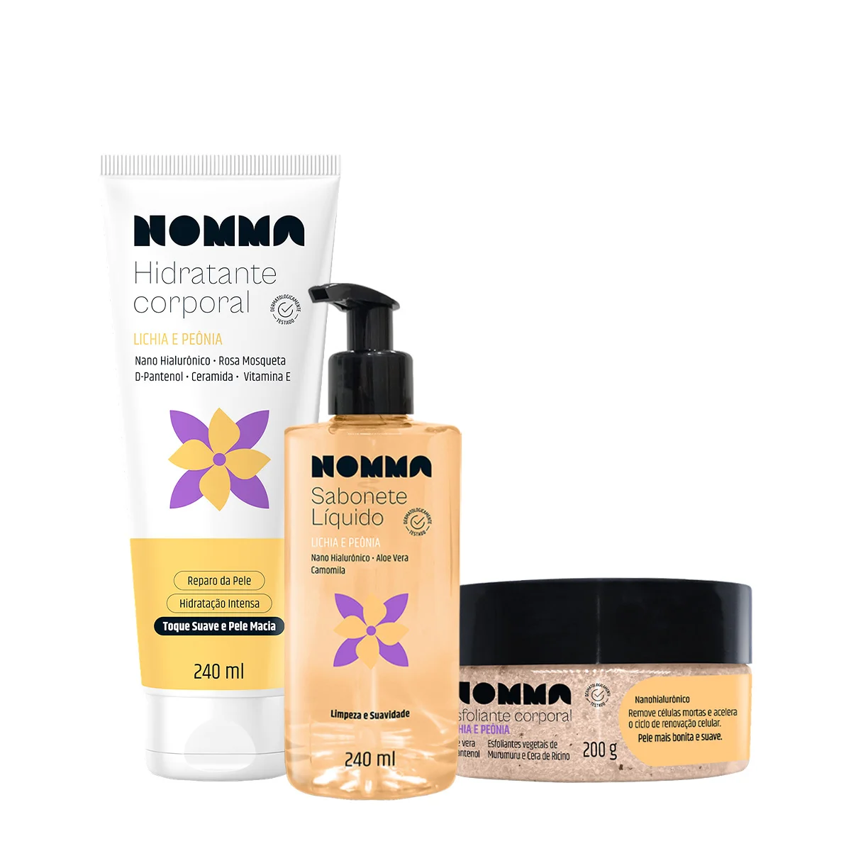 Kit Nomma Healthy Lichia e Peonia Completo Corporal (3 produtos)