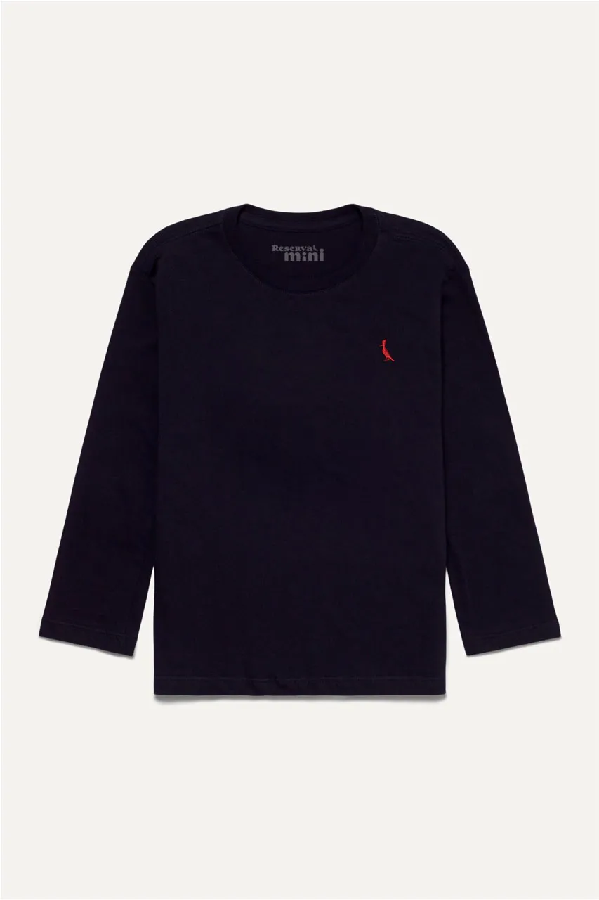 Camiseta Ml Mini Pica-pau Bordado Brasa