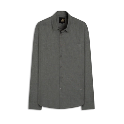 Camisa Linho  Listrada James Tabaco