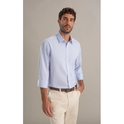 Camisa Maquineta Cristiano Ml Azul Pervante