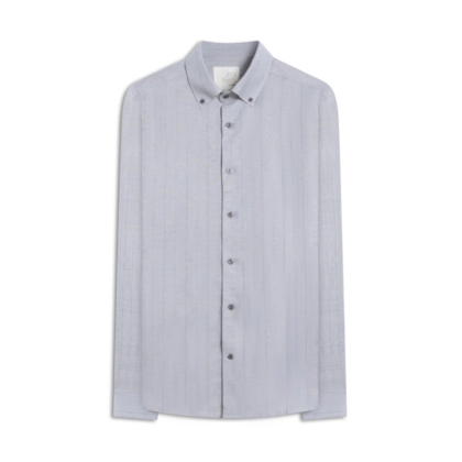 Camisa Linho  Stripes Vicente Ml Silver Gray