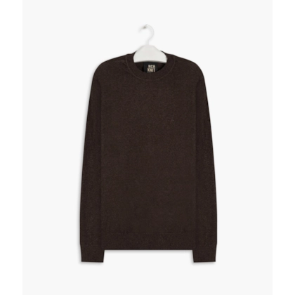 Tricot Cashmere Gola Careca Guto Tabaco